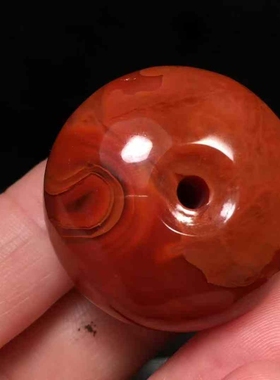 精品川料南红玛瑙平安扣吊坠挂件十足红带玫瑰红火焰男女款