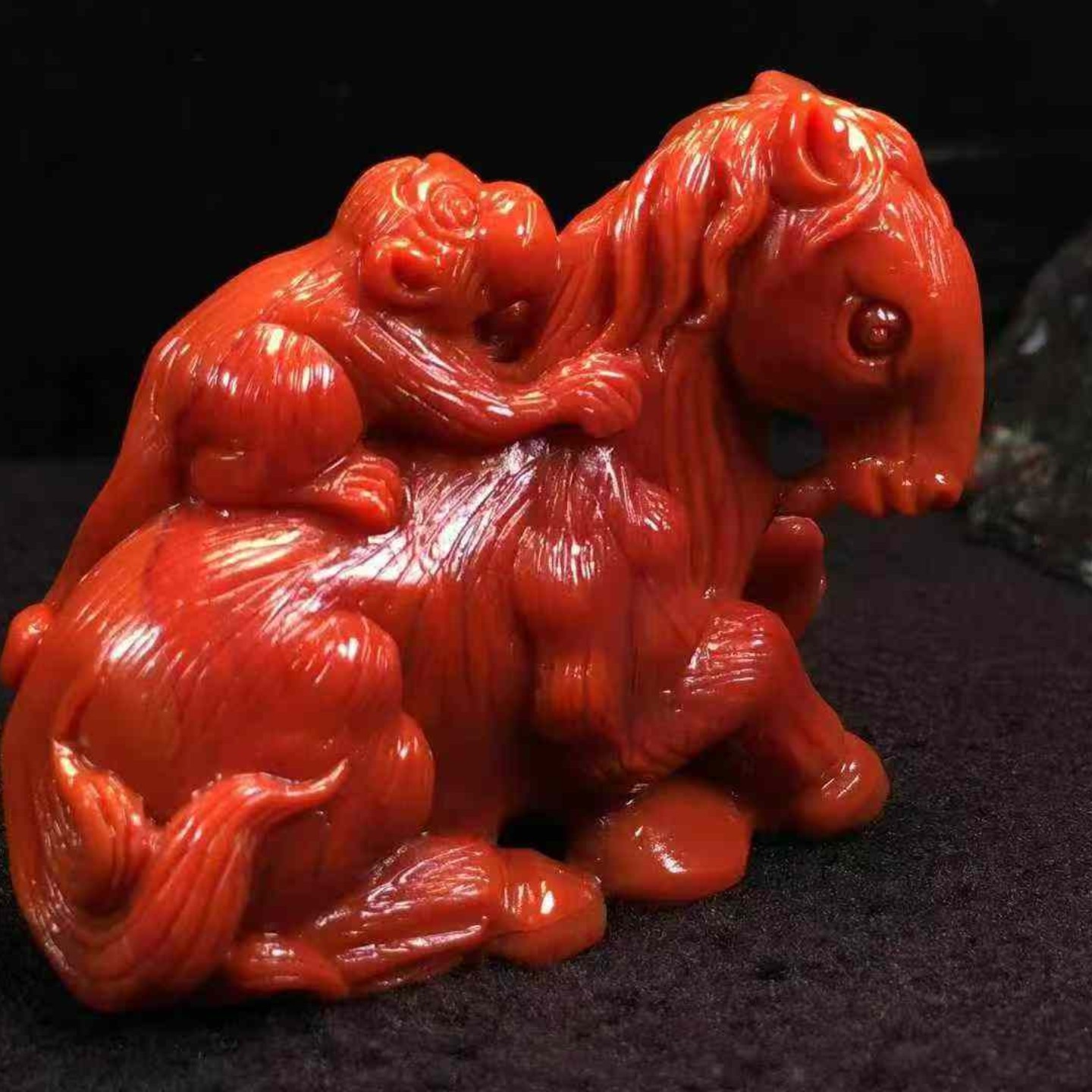 南红玛瑙生肖马摆件手把件猴子瓦西马上封侯珠宝饰品diy配饰精美