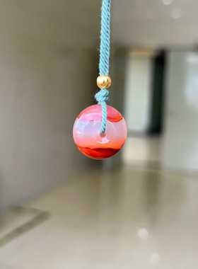 南红玛瑙冰飘花鸡血红聚宝盆平安扣吊坠精美饰品男女款玉石意境