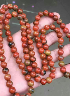 精品南红黄皮包浆圆珠108珠手链串吊坠舒俱来翡翠水晶盐源玛瑙女