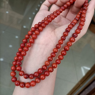 瓦西南红满肉满色柿子红多圈手链盐耳环戒指三通复古背云流行时尚