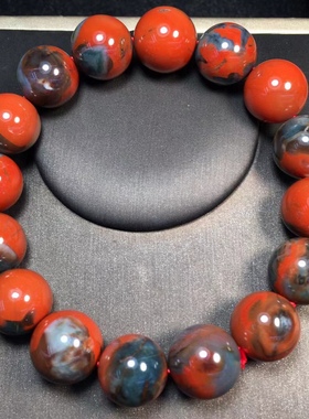 精品南红大山包蓝皮包浆手串单珠多宝文玩饰品1234567890㎜手链男