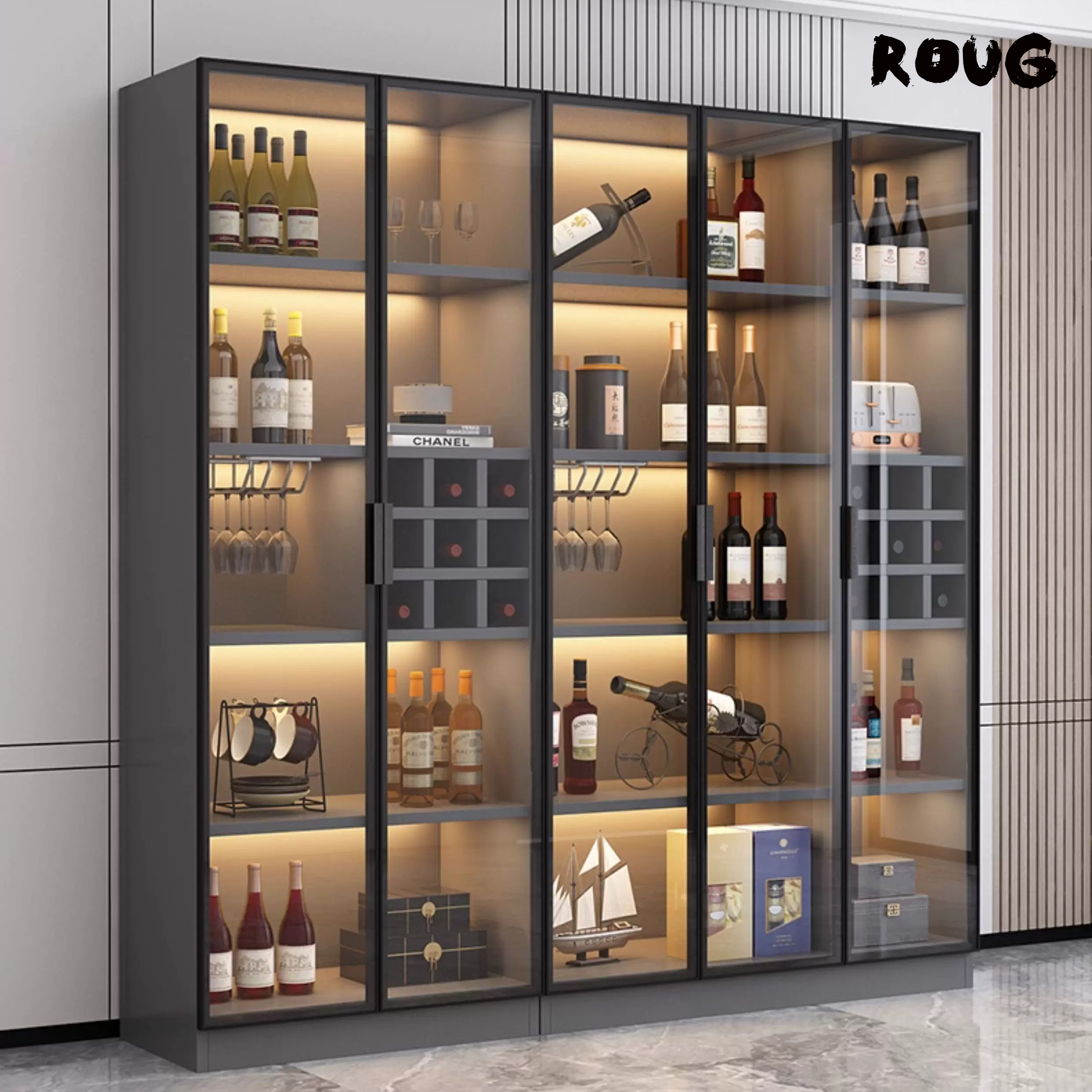 钢化玻璃酒架展示柜轻奢家用收纳