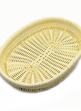 家用馒头筐盛馍水果筐菜篮子pp藤编收纳蓝沥水厨房手工篮小吃篮