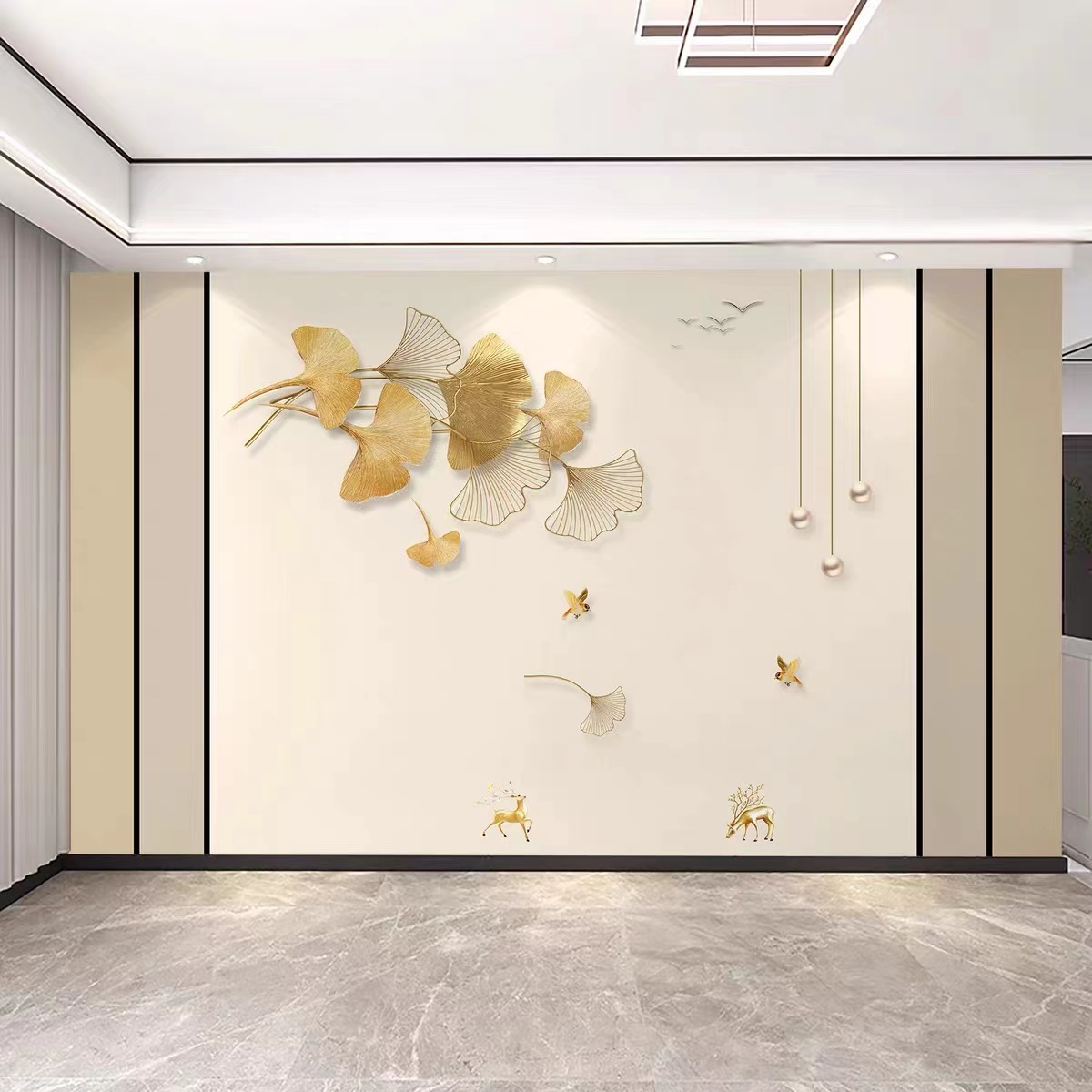 墙纸3d立体现代简约飘带电视背景墙壁布客厅沙发墙布壁画卧室壁纸