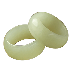 新疆真品和田玉青白玉戒指女士男款情侣一对儿复古民族风玉石指环