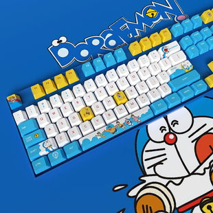 104机械键盘帽加厚87OEM哆啦A梦108键键帽 pbt热升华键机器猫个性