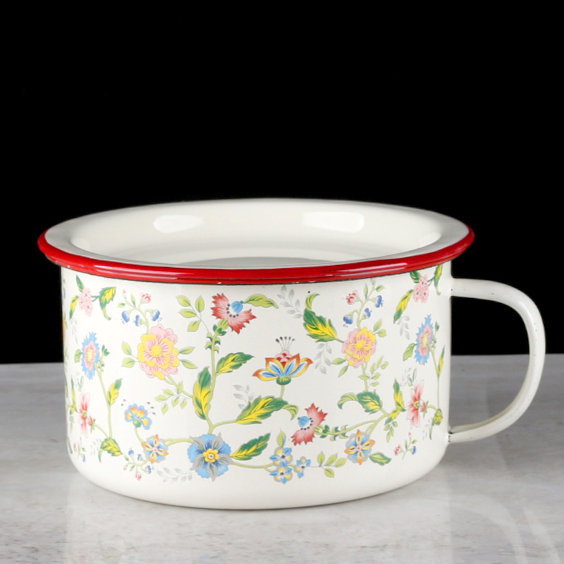 搪瓷碗带盖大号老式快餐杯饭盒饭盆泡面碗学生食堂成人上班打饭碗