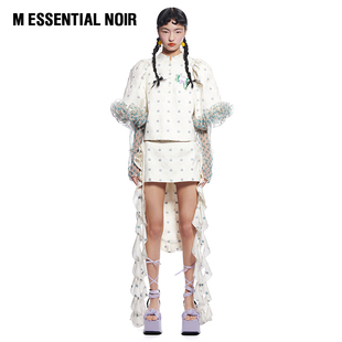 上衣 马凯 玫瑰提花 ESSENTIAL 饰 珠片装 半袖 NOIR 设计师品牌