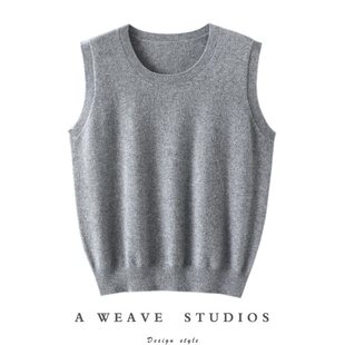 官方正品 圆领羊绒马甲女宽松纯羊绒坎肩针织背心秋冬 舒服好搭