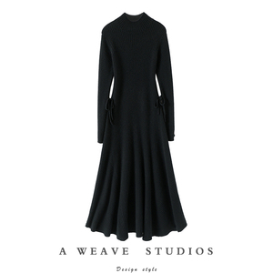 气场一裙搞定！大克重修身羊绒衫女大摆裙长款羊绒连衣裙子冬加厚