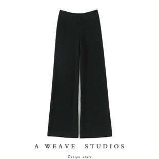 启超神版！！秋冬九分裤100%纯山羊绒裤子女外穿针织休闲阔腿裤