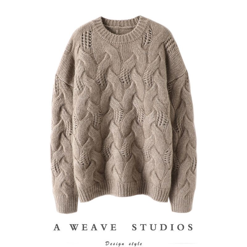 气质不可挡！重磅大克重！加厚山羊绒衫女圆领纯羊绒毛衣宽松冬,女装/女士精品,羊绒衫,淘宝优惠券,粉丝福利购,淘宝优惠卷