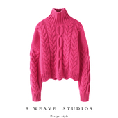 重磅加厚高领羊绒衫 不挑人 时髦有范儿 女纯羊绒毛衣套头宽松