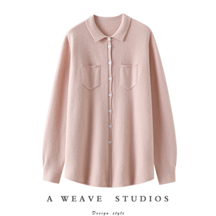 官方正品~加厚四平针100%山羊绒开衫女纯羊绒毛衣针织开衫外套