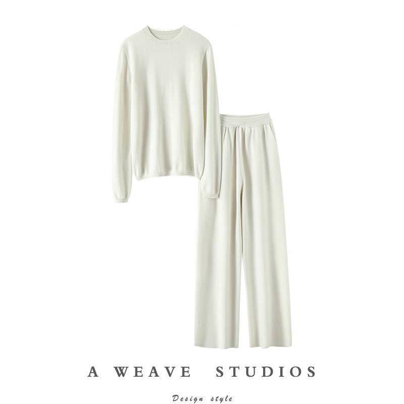 启超官方高端100%纯山羊绒衫套装