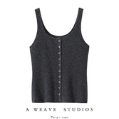 通勤神器 毛衣背心打底衫 真心显瘦 圆领山羊绒吊带女纯羊绒开衫