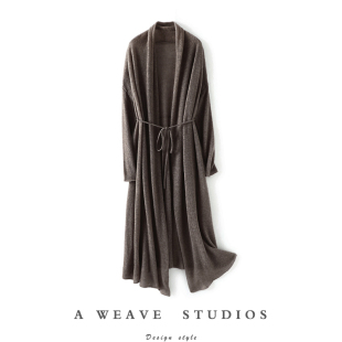 空调防晒衫 自带高光 长款 100%纯羊绒针织开衫 薄外套 上流社会