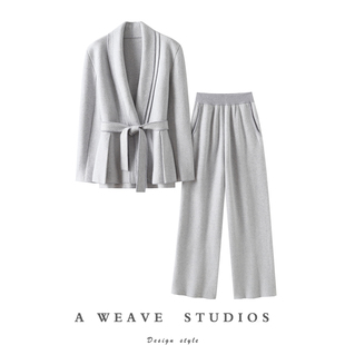 猎手 子女外穿套装 加厚100%纯羊绒衫 外套针织裤 女西装 女主时尚