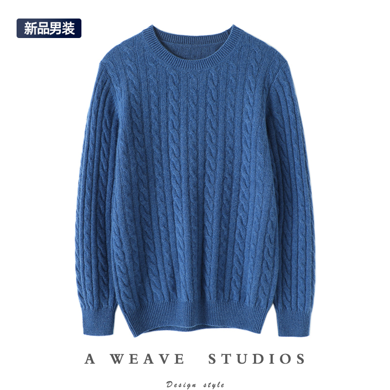 启超男士高端100%纯山羊绒衫