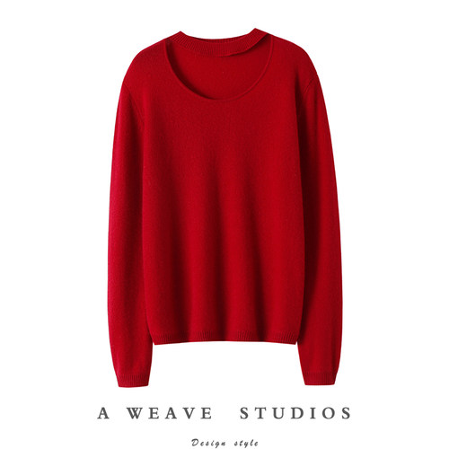 启超高端100%纯山羊绒衫