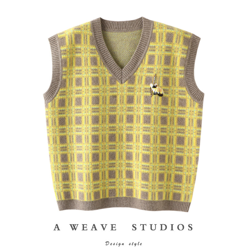 私享~时髦不平庸！手工钉珠V领羊绒马甲女纯羊绒毛衣坎肩背心厚,女装/女士精品,羊绒衫,淘宝优惠券,粉丝福利购,淘宝优惠卷