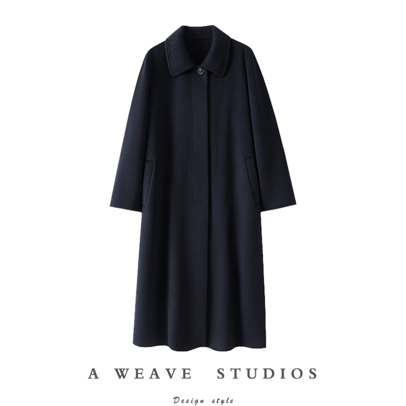 官方正品 富家名媛100%纯山羊绒大衣双面呢大衣长款外套秋冬加厚