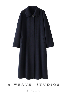 官方正品 富家名媛100%纯山羊绒大衣双面呢大衣长款外套秋冬加厚