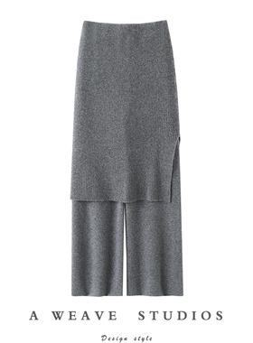 又出神裤！与生俱来的气质~大克重加厚羊绒裤子直筒阔腿裤假两件