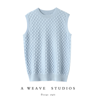 立体菠萝纹羊绒背心女纯羊绒毛衣坎肩马甲 满分 狂满意 满分中
