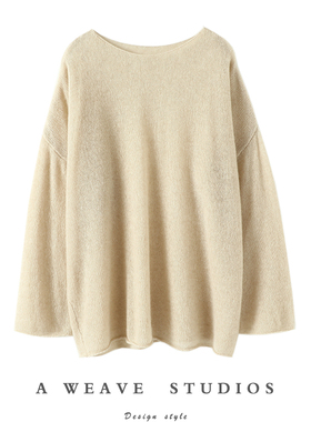 上身太惊喜了！云朵般柔软~春夏圆领纯羊绒衫女宽松空调屋罩衫