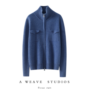 上身太加分了 女高领纯羊绒毛衣外套 加厚100%纯山羊绒拉链开衫