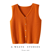 一眼沦陷了 手工边100%纯山羊绒坎肩女纯羊绒毛衣针织衫 马甲背心