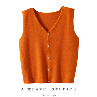 一眼沦陷了 马甲背心 手工边100%纯山羊绒坎肩女纯羊绒毛衣针织衫