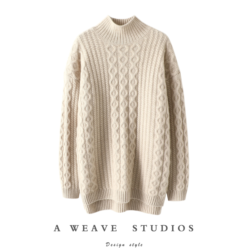 启超高端100%纯山羊绒衫