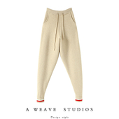 子女外穿显瘦潮流休闲哈伦裤 启超官方 有型有腔调加厚100%羊绒裤