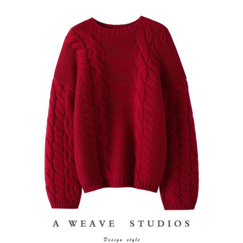 保证爱穿！显瘦新贵~重磅加厚粗棒针羊绒衫女圆领纯羊绒毛衣宽松,女装/女士精品,羊绒衫,淘宝优惠券,粉丝福利购,淘宝优惠卷