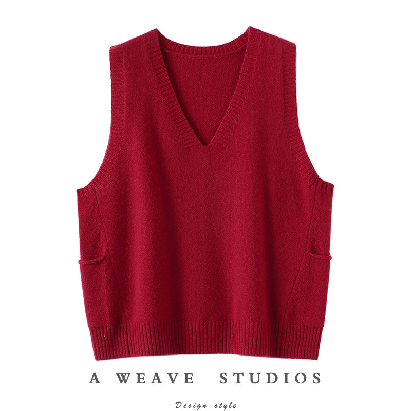 穿搭爆表~加厚V领100%羊绒马甲侧口袋背心纯羊绒毛衣坎肩宽松秋冬,女装/女士精品,羊绒衫,淘宝优惠券,粉丝福利购,淘宝优惠卷
