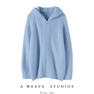 女连帽卫衣拉链开衫 重磅加厚100%羊绒衫 纯羊绒毛衣外套 型 理想版
