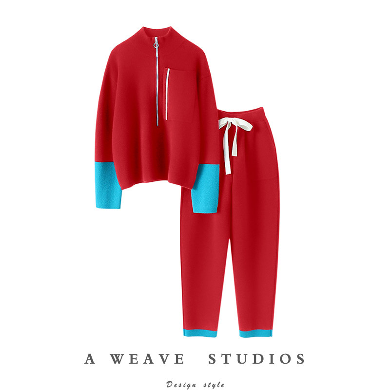 时髦降维打击~加厚100%山羊绒衫女高领纯羊绒毛衣休闲裤子套装,女装/女士精品,羊绒衫,淘宝优惠券,粉丝福利购,淘宝优惠卷