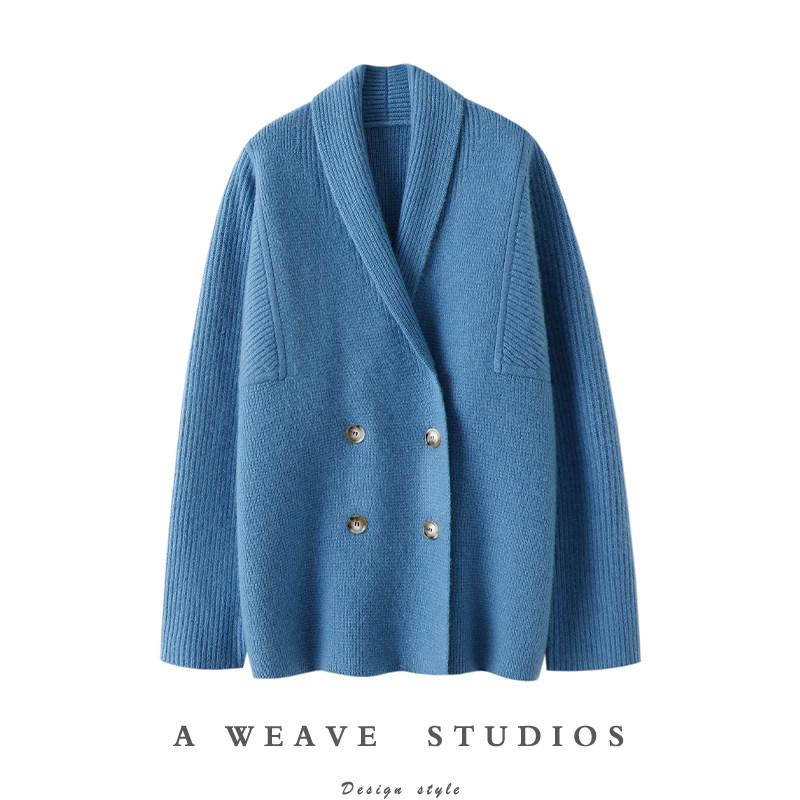 启超承包你的气质！双排扣加厚100%纯羊绒开衫女中长款外套毛衣秋,女装/女士精品,羊绒衫,淘宝优惠券,粉丝福利购,淘宝优惠卷