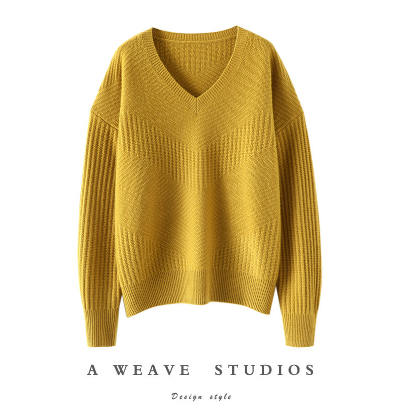 时尚轨迹！重工搬针羊绒衫女V领套头纯羊绒毛衣宽松慵懒加厚版,女装/女士精品,羊绒衫,淘宝优惠券,粉丝福利购,淘宝优惠卷