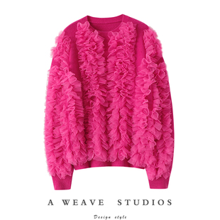 加厚100%纯山羊绒衫 网纱24新款 女纯羊绒毛衣圆领 好美 哇哇哇