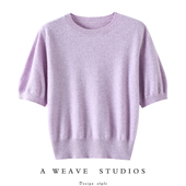 款 好搭 圆领羊绒短袖 闭眼入不会出错 女纯羊绒毛衣打底衫 秋冬