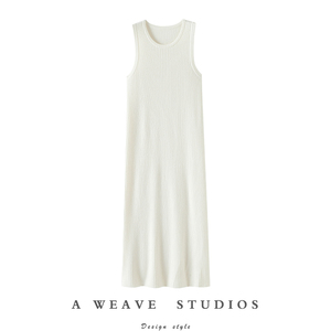 心之荡漾好比例显瘦！100%纯山羊绒背心长款针织连衣裙子坑条编织