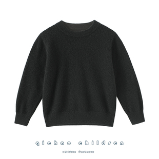 启超气质百搭！儿童山羊绒衫圆领男女款纯羊绒毛衣小中大童秋冬