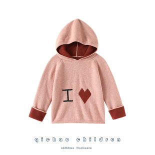 好看到哭！双层加厚儿童连帽羊绒衫男女款纯羊绒毛衣针织帽衫秋冬