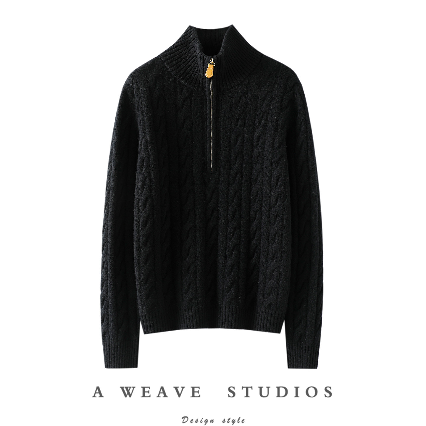 谁穿不迷糊！加厚绞花100%纯山羊绒开衫女高领半开拉链毛衣秋冬,女装/女士精品,羊绒衫,淘宝优惠券,粉丝福利购,淘宝优惠卷