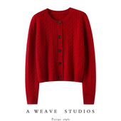 女圆领纯羊绒毛衣针织衫 爱不释手 加厚100%纯山羊绒开衫 宽松秋冬