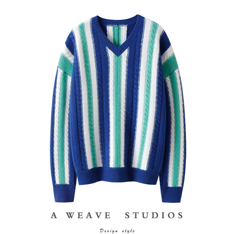 明星都钟爱~加厚V领100%纯山羊绒衫女拼色纯羊绒毛衣针织衫慵懒风,女装/女士精品,羊绒衫,淘宝优惠券,粉丝福利购,淘宝优惠卷